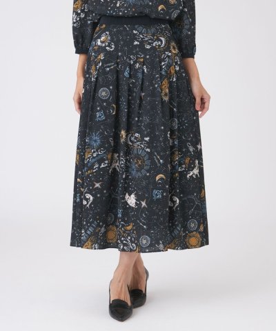 【ウォッシャブル】コスモ柄プリントスカート