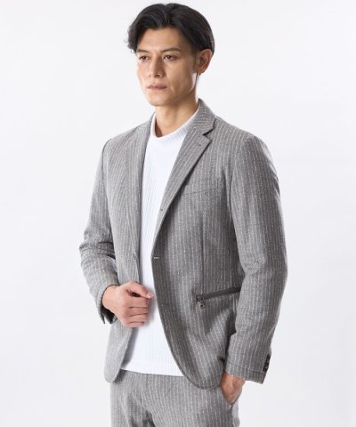 【セットアップ対応】ストライプ中わたジャケット