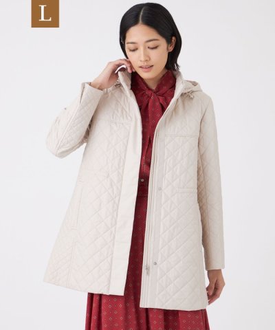 【L】【吸湿発熱・消臭】キルティングタフタコート