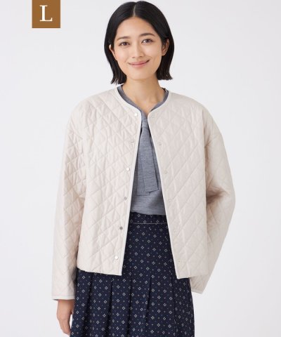 【L】【吸湿発熱・消臭】キルティングタフタコート