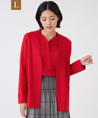 【L】【ウォッシャブル】エクストラファインウールカーディガン