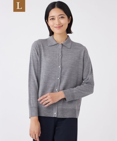 【L】【ウォッシャブル】エクストラファインウールプルオーバー