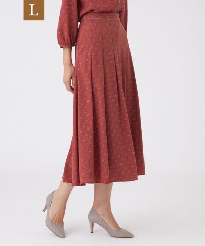 【L】【ウォッシャブル】ジオメトリックプリントスカート