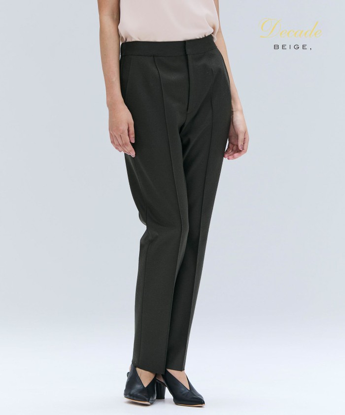 BEIGE 【セットアップ対応】CORBY / ウールピンタックバックサイドゴムパンツ KHAKI 2 BEIGE 【セットアップ対応】CORBY / ウールピンタックバックサイドゴムパンツ KHAKI 2