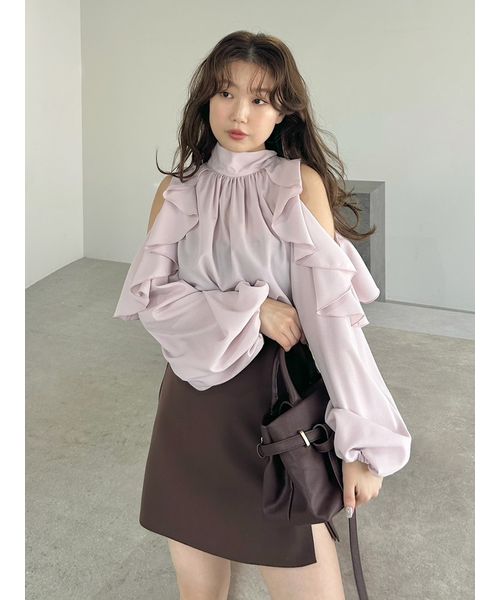 FRAYI. D 【限定カラー】2wayショルダーフリルボウタイブラウス PNK F