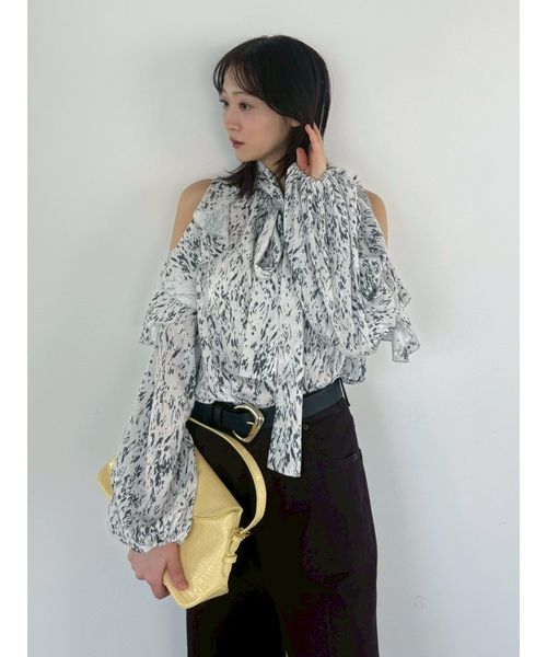 FRAYI. D 【限定カラー】2wayショルダーフリルボウタイブラウス MIX F