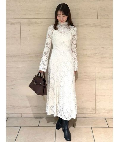 フラワーストレッチレースワンピース