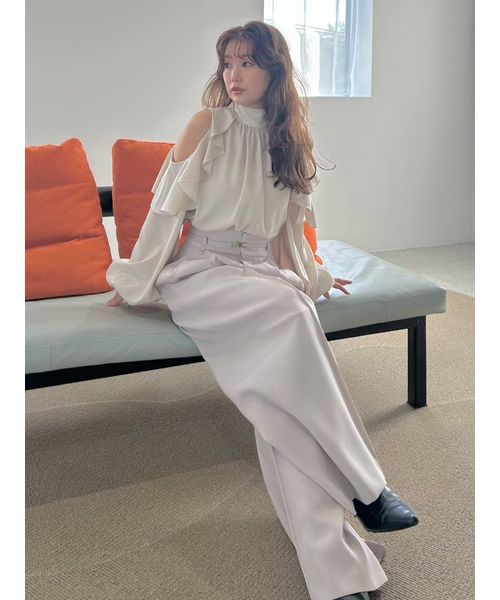 FRAYI. D ベルトセットハイウエストタックパンツ/ウォッシャブル PBEG 1 FRAYI. D ベルトセットハイウエストタックパンツ/ウォッシャブル PBEG 1