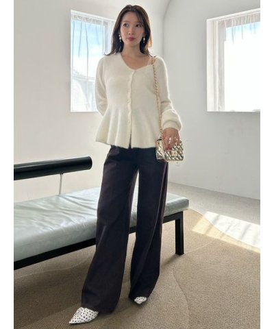 【00サイズ】ハイウエストセンタープレスワイドデニム