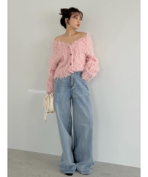 FRAYI. D 【00サイズ】ハイウエストセンタープレスワイドデニム LBLU 00