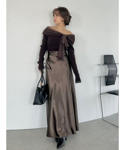 ハイウエストサテンナロースカート