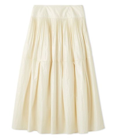 プリーツティアードタフタスカート