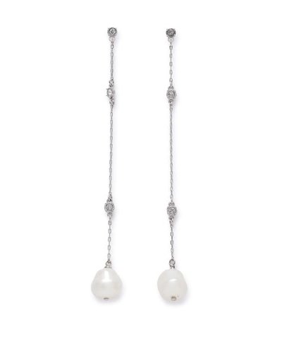 パールビジューチェーンロングピアス