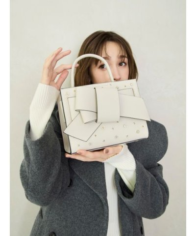 【ルエル】ビジューリボンミドルバッグ