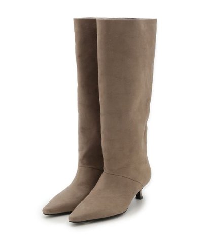 キトゥンヒールロングブーツ