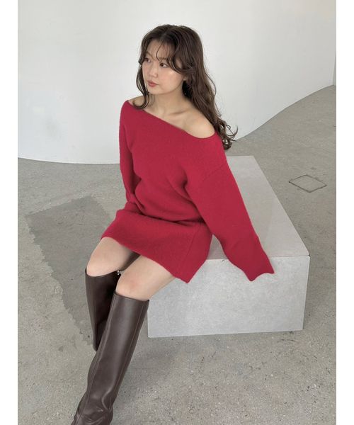 FRAYI. D フォックスウールミニニットワンピース RED F FRAYI. D フォックスウールミニニットワンピース RED F