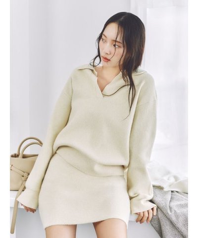 ラクーンダブルフェイスニットミニスカート