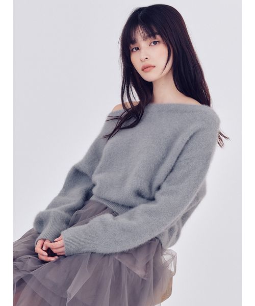 フォックスカシミアオフショルニットトップス(508580177)｜阪急百貨店