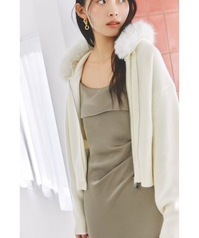 フードファージップニットパーカー