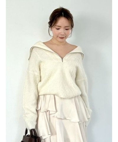 アルパカシャギーハーフジッププルオーバー