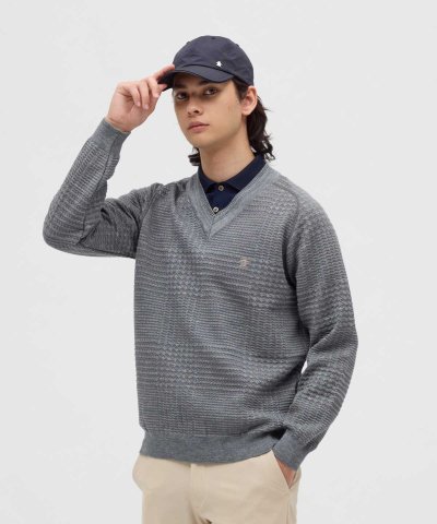 マンシングウェア Munsingwear グレンチェックVネックセーター