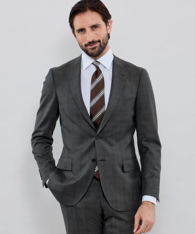 【NEW BRIDGE】Super150's コンビネーションチェックグレースー