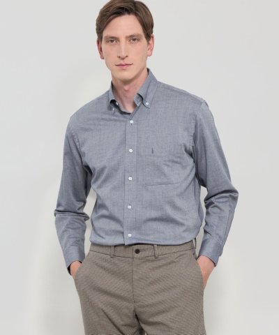 コットンカシミヤボタンダウンシャツ