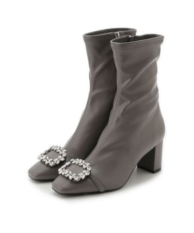 ビジュー＆リボンクリップ付きストレッチブーツ