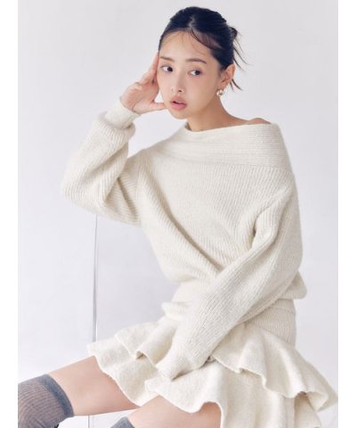 オフショルニットセットアップ