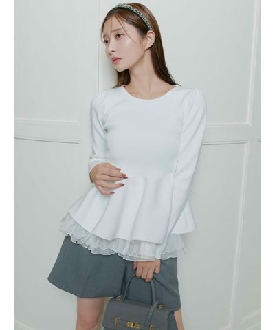 ペプラムドッキングニットプルオーバー