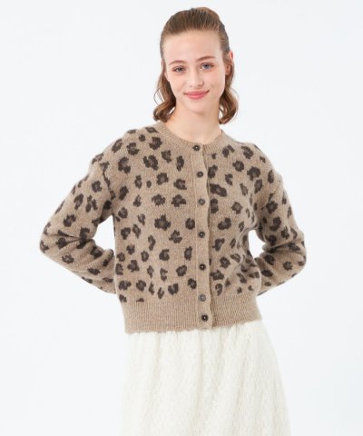 レオパードニットカーディガン