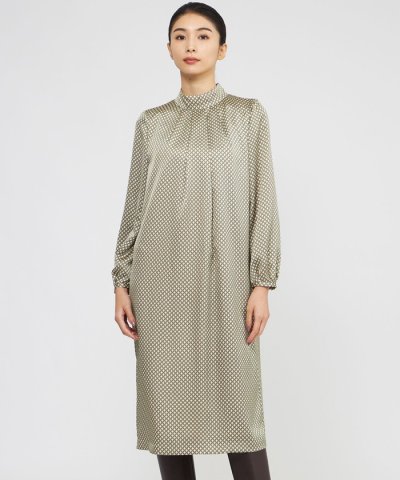 【ウォッシャブル】デュアルサークルプリント　ワンピース