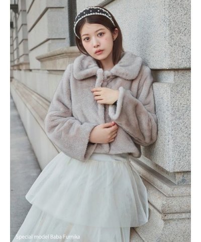 ステンカラーショートファーコートジャケット