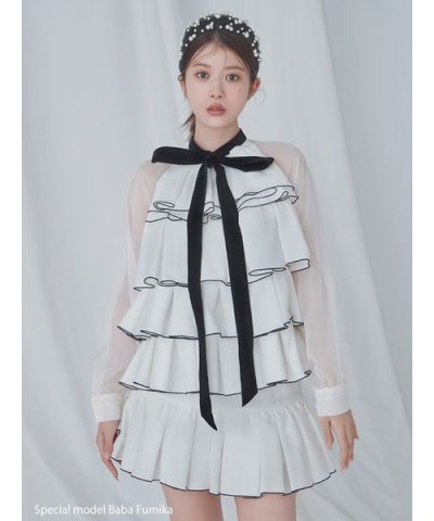 ティアードラッフルミニドレス