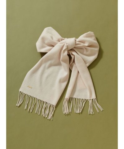 カシミア混ロングリボンマフラー