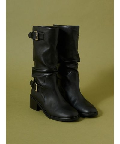 ルーズバックルショートブーツ