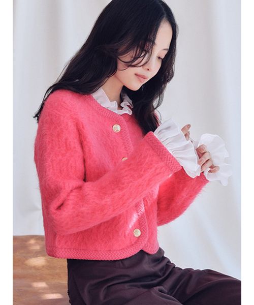 SNIDEL⭕️スナイデル　ニットジャケット　テーラード　ダブル　ピンク　人気完売 ピンク系｜ジャケット｜SNIDEL(スナイデル)｜阪急百貨店公式通販サイト