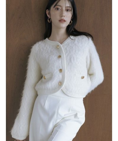 ファーライクフリルニットジャケット