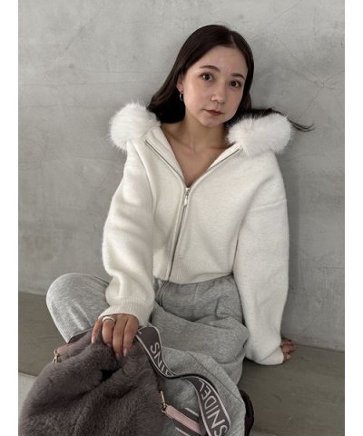 Sustainableファー付きニットパーカー