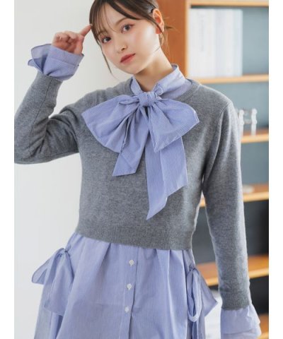 レイヤードボウタイチュニック