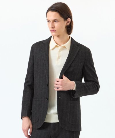 テーラードジャージー ジャケット EMMETEXヘリンボン