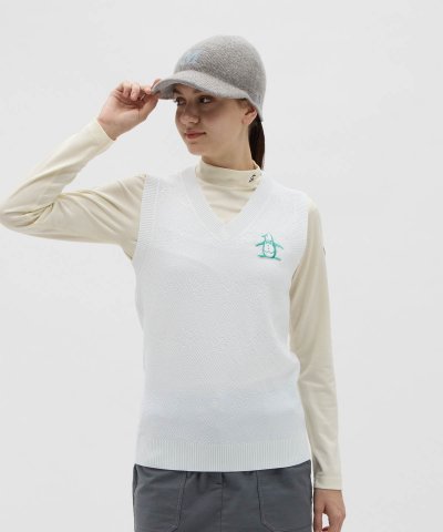 マンシングウェア Munsingwear バイアス地柄Vネックニットベスト