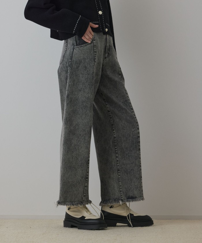 GRACECONTINENTAL カーブデニムパンツ グレー 36 GRACECONTINENTAL カーブデニムパンツ グレー 36