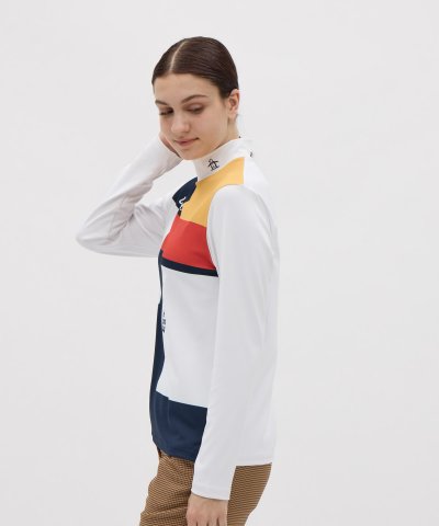 マンシングウェア Munsingwear 防風ストレッチパネルプリントハイネック