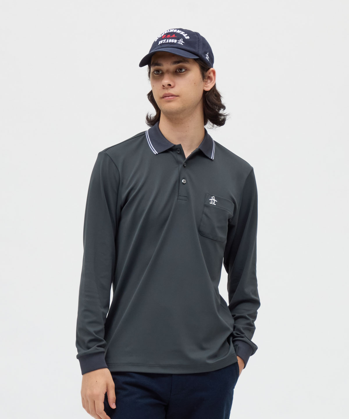 マンシングウェア Munsingwear 防風ストレッチ長袖ポロシャツ