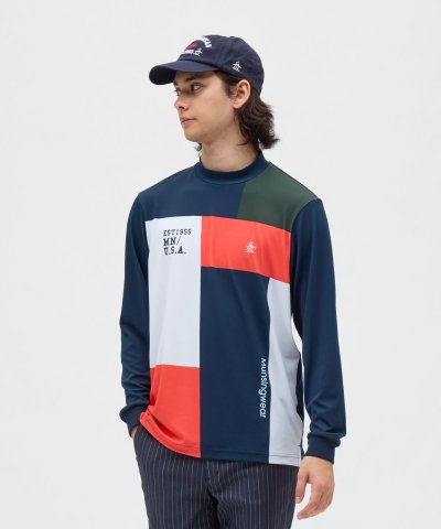 マンシングウェア Munsingwear 防風ストレッチブロッキングプリント長袖