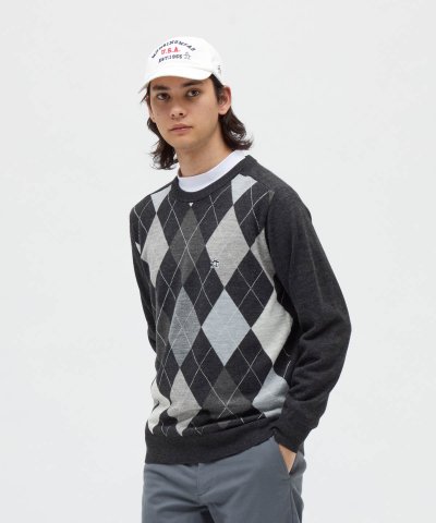 マンシングウェア Munsingwear アーガイル柄クルーネックセーター