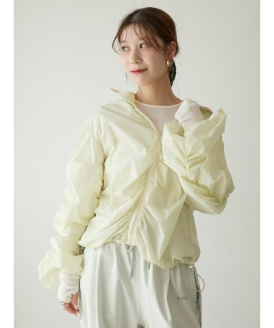 撥水 ギャザーフーディーブルゾン