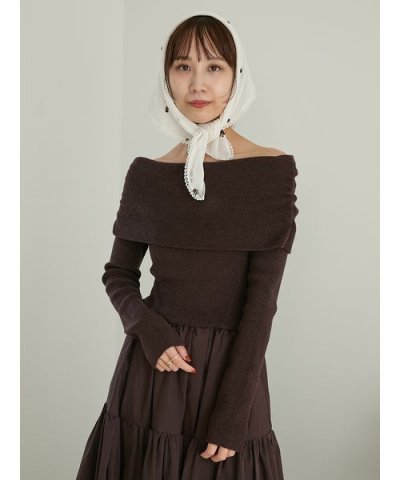 フロッキーフラワープリントスカーフ