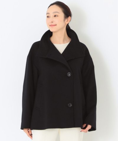 ＜Rain Wool＞スタンドカラー ショートコート